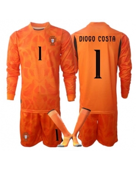 Billige Fotballdrakt Portugal Diogo Costa #1 Keeper Replika Bortedraktsett Barn VM 2026 Langermet (med bukser)